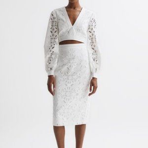 Reiss Immi Cropped Lace Blouse